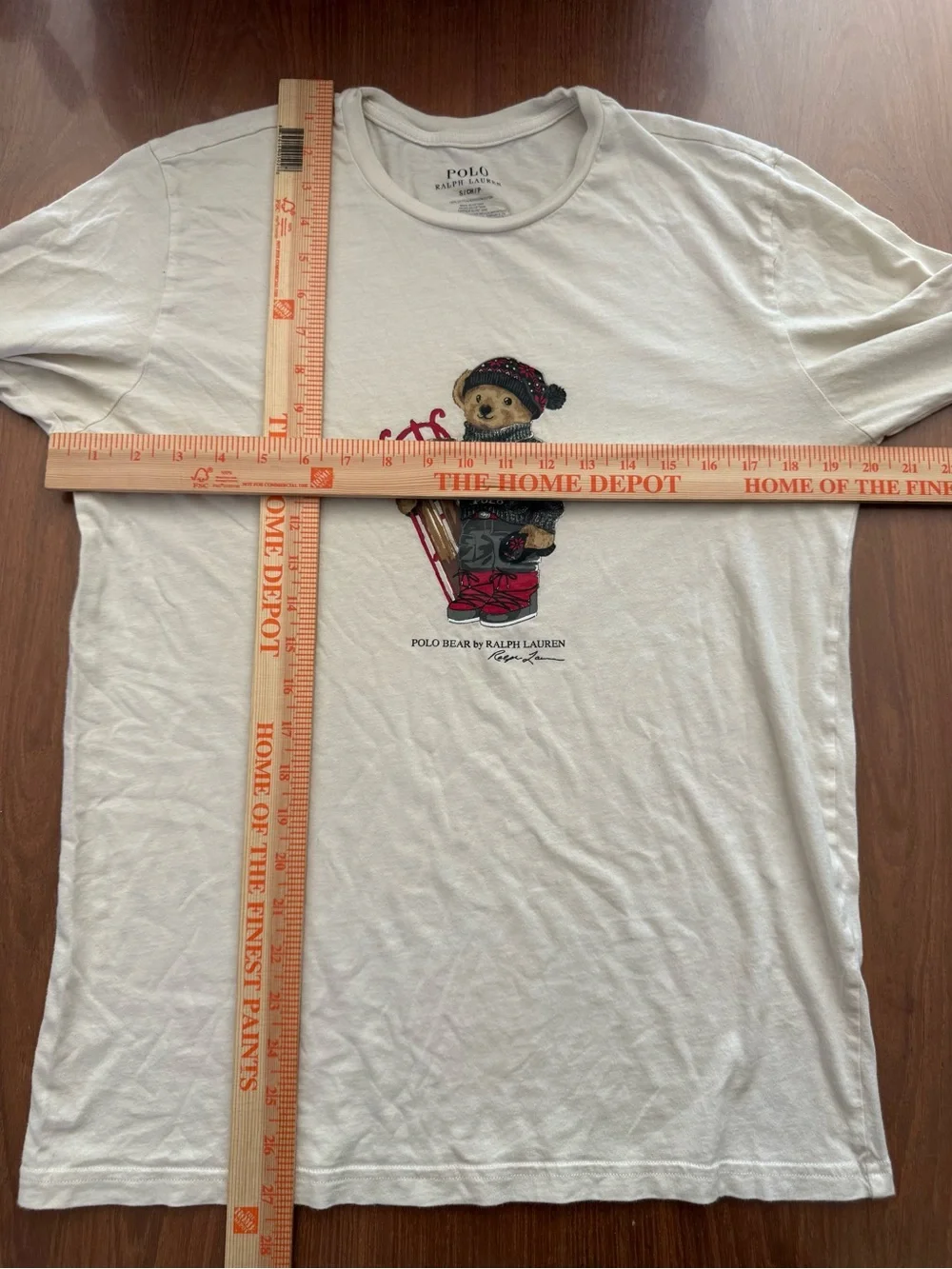 Polo Ralph Lauren Polo Bear Winter Sled Long Sleeve Graphic Tee White Mens Small